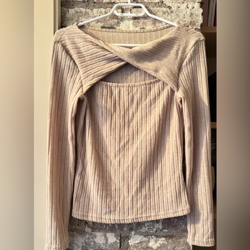 Women's Cream Cut-out Sweater